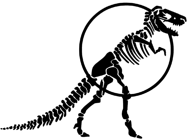 Dinosaur skeleton vinyl sticker. Customize on line. Animals Insects Fish 004-0815 